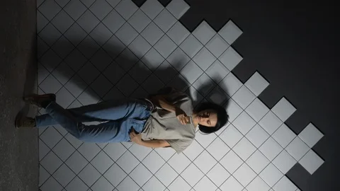 Vertical: pretty girl using smartphone application. Online social communication Stock Footage 104029426