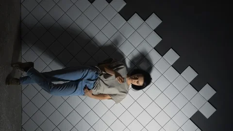 Vertical: pretty girl using smartphone application. Online social communication Stock Footage 104029916