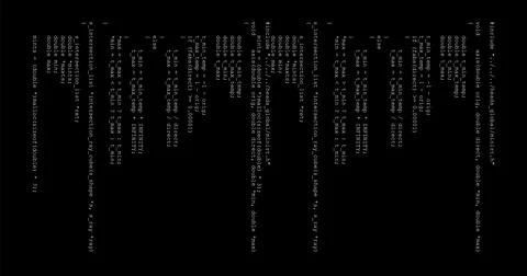 Vertical Programming Code Lines on Black Background. Software Development Con Stock Illustration