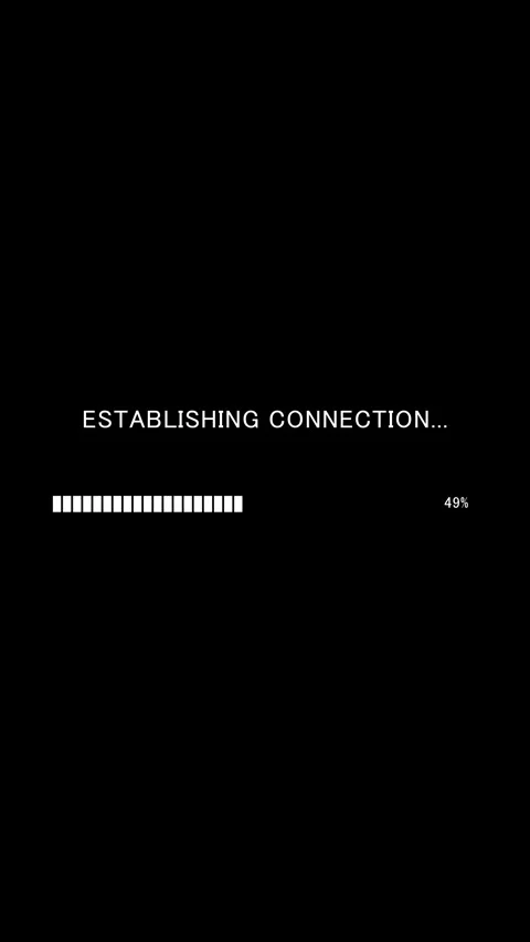 Vertical progress bar with text Establishing Connection on black background Stock Footage 337938228