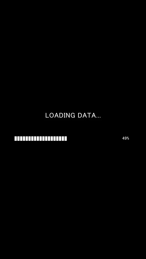 Vertical progress bar with text Loading Data on black background Stock Footage 338370608