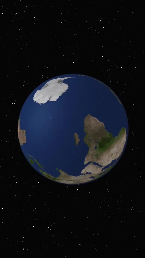 Vertical prostrate glowing Earth in space. Simulated planet earth globe rot.. Stock Footage 314975193