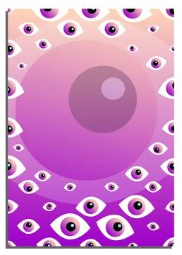 Vertical purple peach Gradient abstract background with all seeing eye, cov.. Stock Illustration