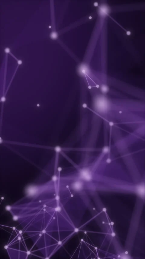 Vertical purple plexus technology loop for creative mobile media Stock Footage 344306542
