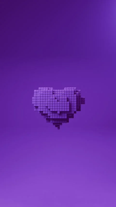 Vertical purple pumping heart loop Stock Footage 293345771