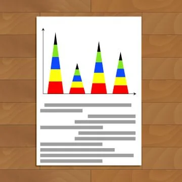 Vertical pyramidal statistics graph Stock Illustration