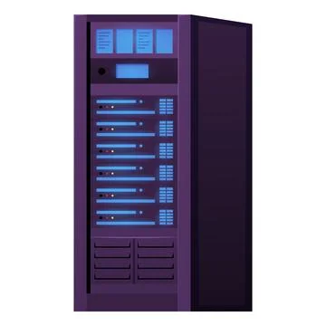 A vertical rack of server equipment, computer or cloud storage. Illustrazione stock