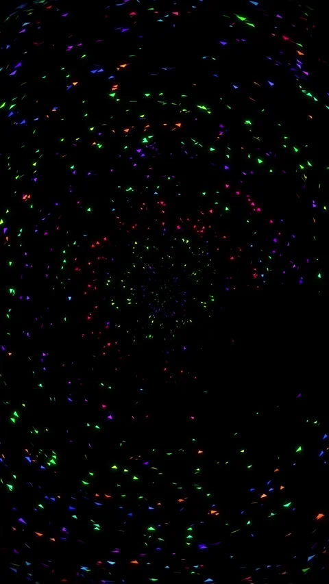Vertical Rainbow Confetti Spew on Black 4K Loop Stock Footage 282055625