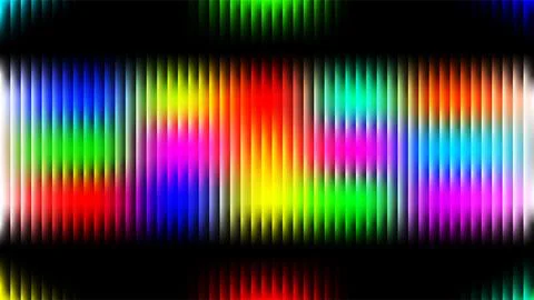 Vertical rainbow gradient stripes on black background with light effects ab.. Stock Illustration