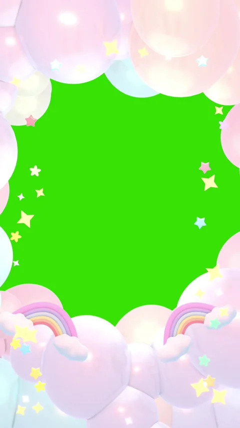 Vertical rainbows clouds frame on green screen Stock Footage 246195850