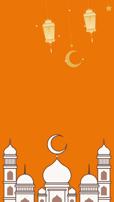 Vertical Ramadan Kareem video, lantern moon mosque symbol, animated graphics Stock Footage 299258915