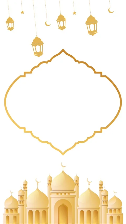 Vertical Ramadan Kareem video, lantern moon mosque symbol, animated graphics Stock Footage 299259178