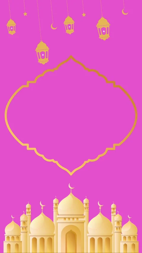 Vertical Ramadan Kareem video, lantern moon mosque symbol, animated graphics Stock Footage 299259484