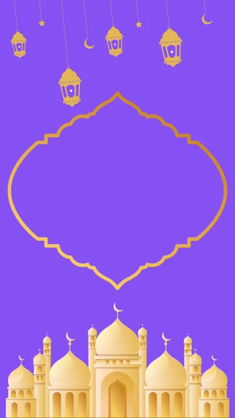 Vertical Ramadan Kareem video, lantern moon mosque symbol, animated graphics Stock Footage 299259538