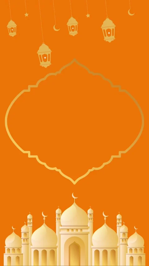Vertical Ramadan Kareem video, lantern moon mosque symbol, animated graphics Stock Footage 299260096