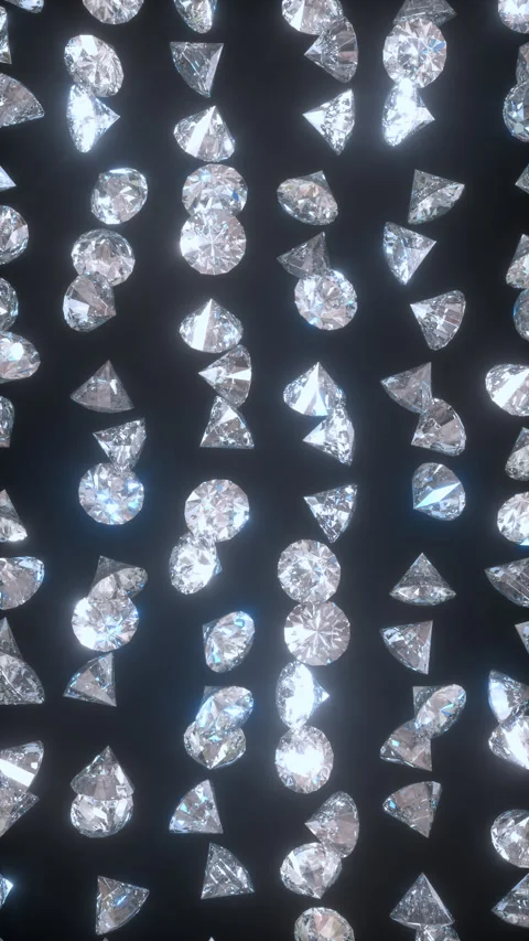 Vertical Random Rotating 3D Diamond Pattern Loop Stock Footage 306672119