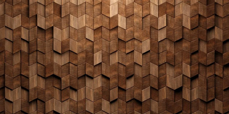 Vertical randomly shifted offset rhomboid wooden cubes or blocks herringbon.. Illustrazione stock