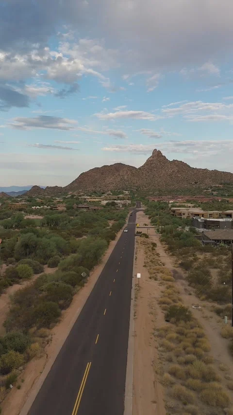 Vertical Ratio Drone View Of Pinnacle Peak In North Scottsdale Arizona Stock Footage 283580852