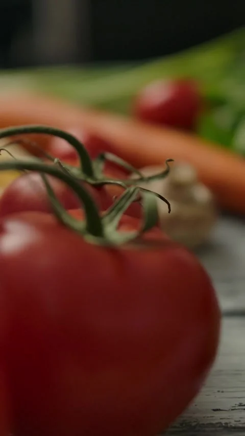 Vertical of Raw pasta ingredients on table Stock Footage 276927716