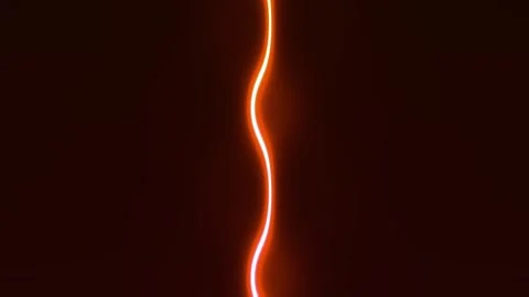 Vertical Ray Of Orange Neon Light Moving Left And Right Loop Stock Footage 243885011