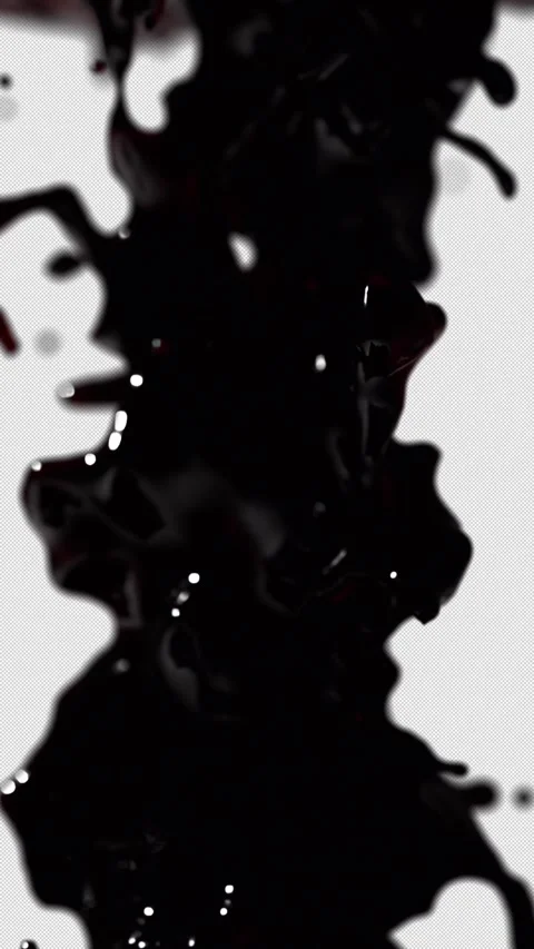 Vertical Realistic 3D Dark Coffee Liquid Splash 4K Loop Alpha Vídeo Stock 342367838