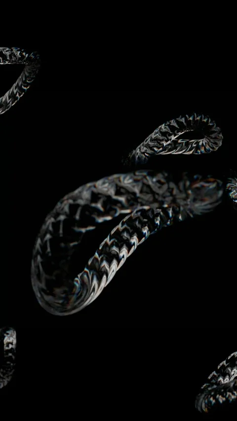 Vertical Realistic 3D Glass Object Refraction 4K Loop Video stock 341994262