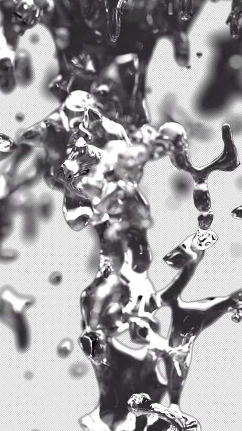 Vertical Realistic 3D Water Splash Liquid Burst 4K Alpha Stock-Footage 342296875