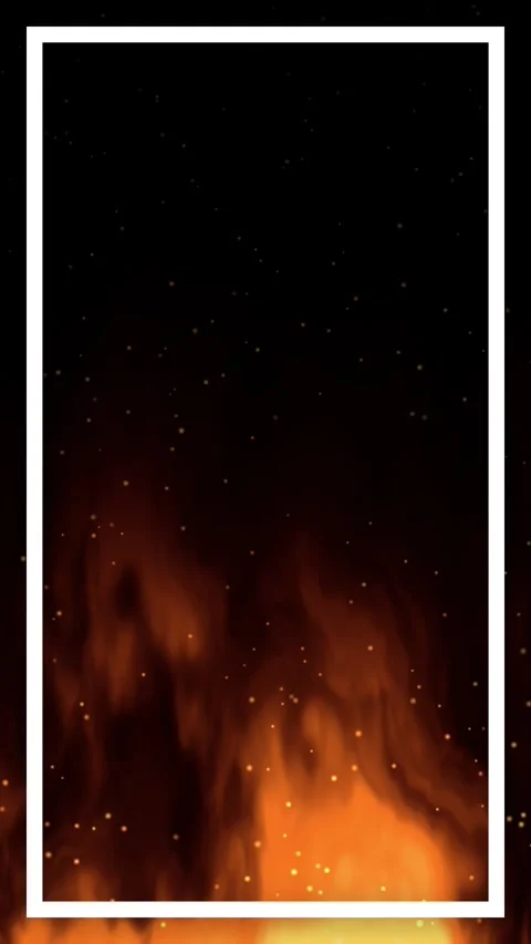 Vertical Realistic Fire Flames Rising from Ground on Black Background Stock Footage 340968542