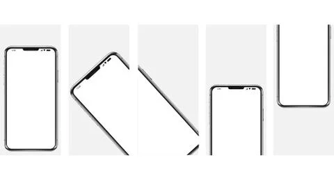 Vertical realistic phone mock up for app presentation with blank screen Stock Illustration