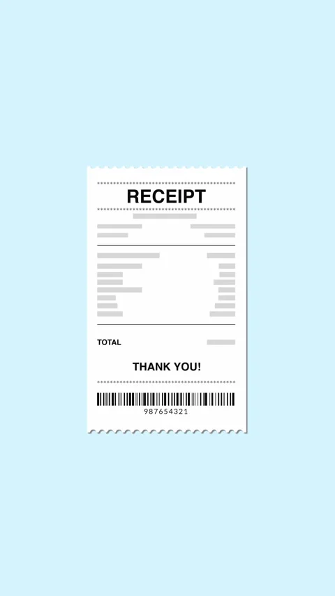 Vertical Receipt Document Animation with Payment and Purchase Information 库存影片 336672833