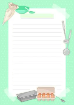 Vertical Recipe Card for Notes Making about Food Preparation Vector Template イラスト素材