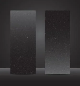 Vertical Rectangle Black Banners. Snow, Winter. Stock Illustration