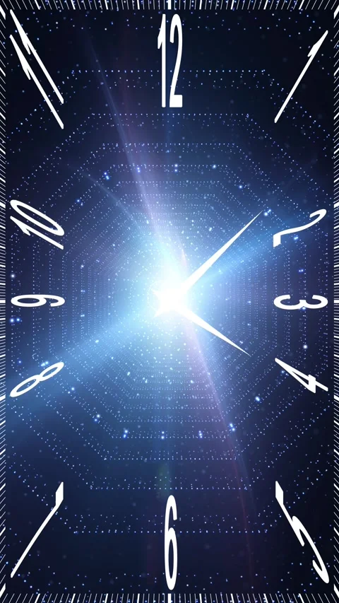 Vertical rectangle time clock with futuristic infinity tunnel 動画素材 341152097