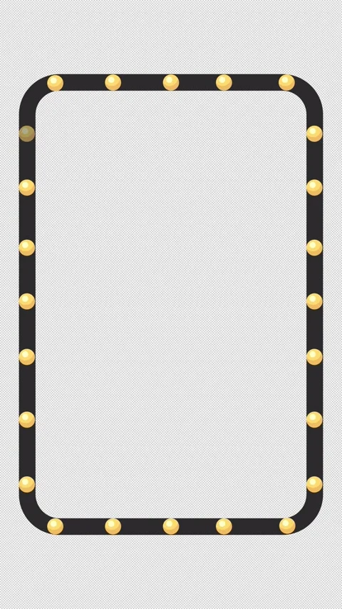 Vertical rectangular frame with glowing bulbs on black border 2D animation 스톡 동영상 305769487