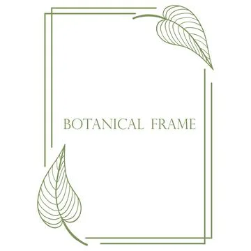 Vertical rectangular frame with leaves vector illustration. Stock Illustration