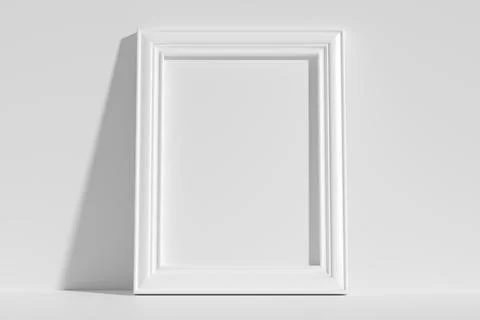 Vertical rectangular photo frame on floor leaning at wall Stock Illustration