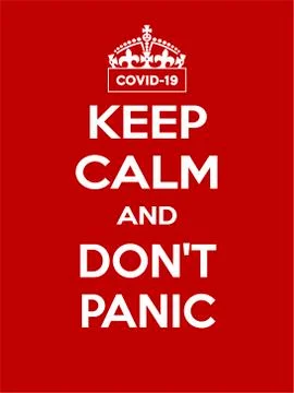 Vertical rectangular red-white motivation coronavirus COVID-19 poster based in Illustrazione stock