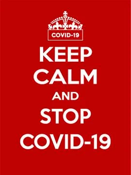 Vertical rectangular red-white motivation coronavirus COVID-19 poster based in 스톡 일러스트