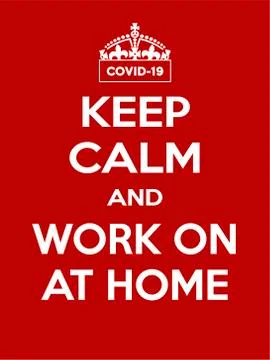 Vertical rectangular red-white motivation coronavirus COVID-19 poster based in Illustrazione stock