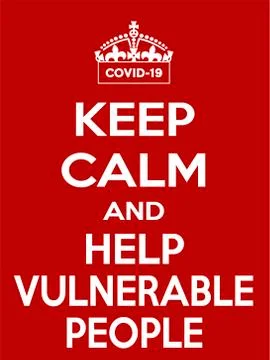 Vertical rectangular red-white motivation coronavirus COVID-19 poster based in Illustrazione stock