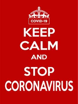 Vertical rectangular red-white motivation coronavirus COVID-19 poster based in Illustrazione stock