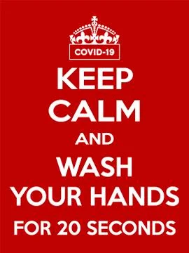Vertical rectangular red-white motivation coronavirus COVID-19 poster based in Illustrazione stock