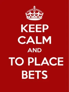 Vertical rectangular red-white motivation poster TO PLACE BETS based in vintage Stockillustratie