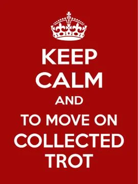 Vertical rectangular red-white motivation poster horse riding collected trot 스톡 일러스트