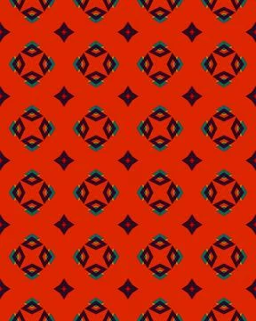 Vertical red background with patterned shapes Stock Illustration