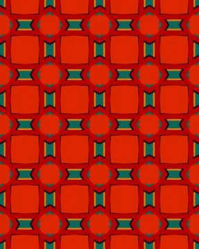 Vertical red background with patterned shapes Illustrazione stock