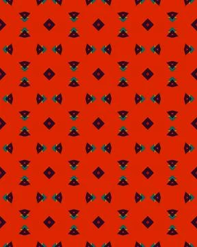 Vertical red background with patterned shapes Illustrazione stock