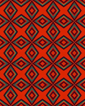 Vertical red background with patterned shapes Stock Illustration