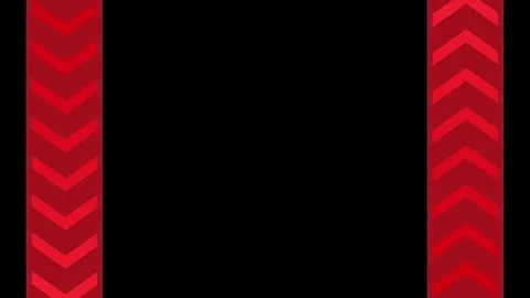Vertical red bar on both side features downward pointing arrow animation Stock-Footage 332597381