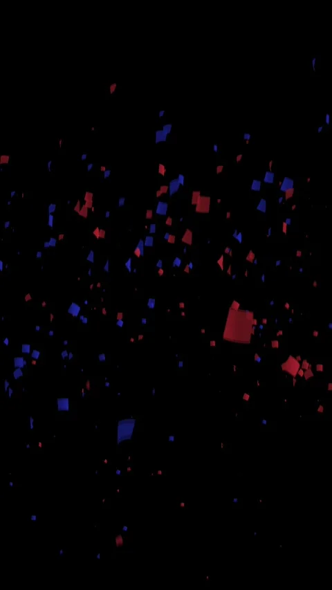 Vertical Red Blue Confetti Burst Celebration 4K Loop Overlay Vidéo 334028916